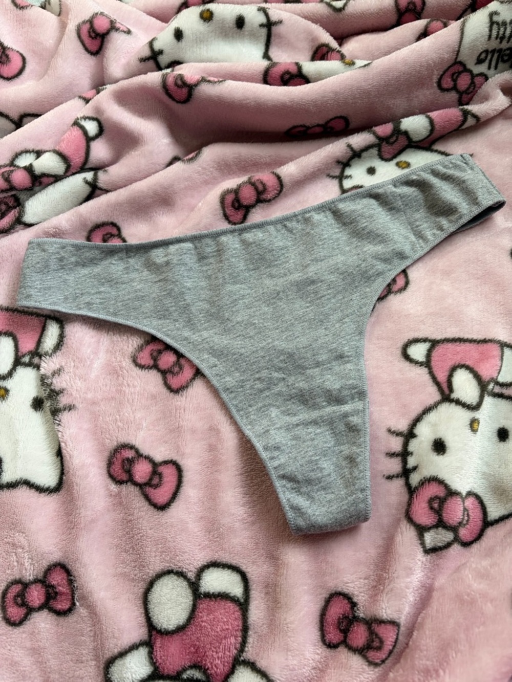 Gray Cotton Thong